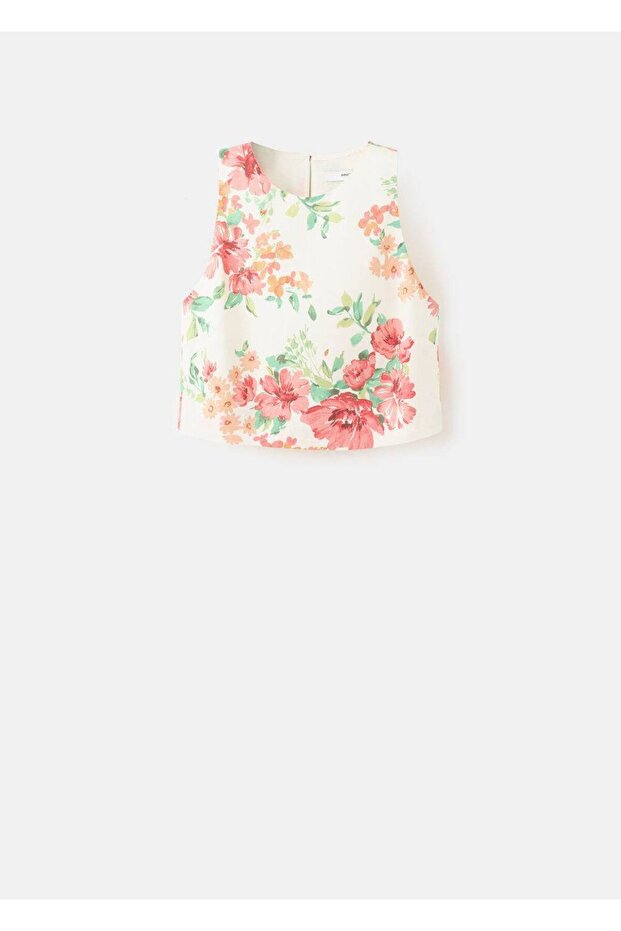 Desenli cropped bluz - 3