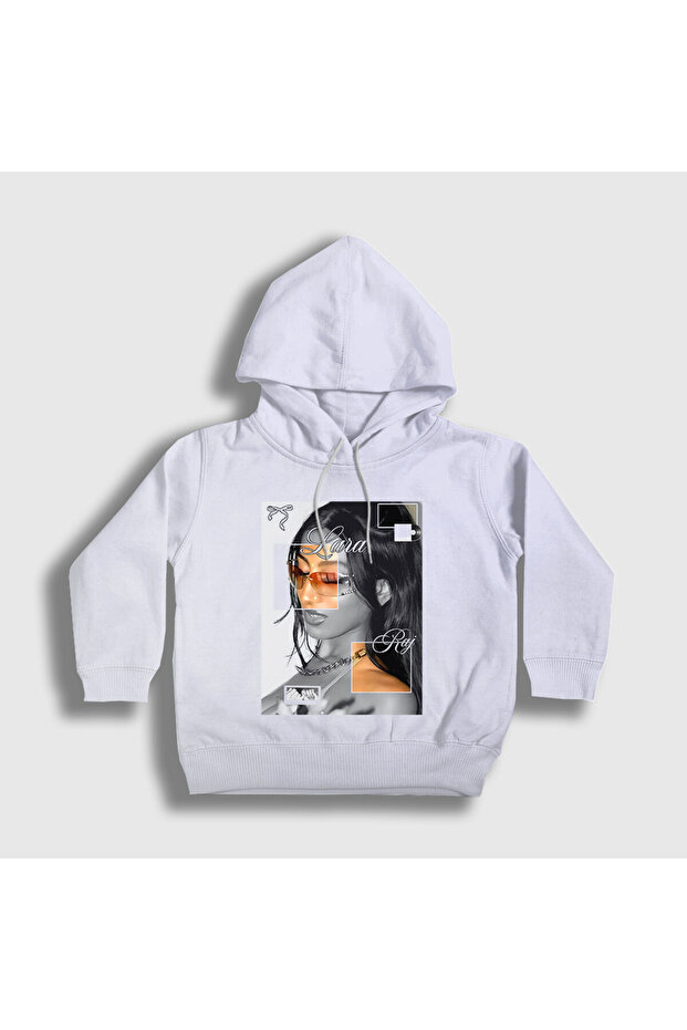 Unisex Children's White Lara Raj K Pop Katseye Hooded Sweatshirt 587768Tt