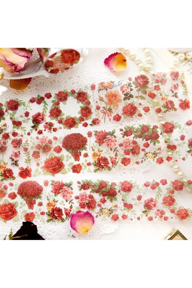 Scrapbook Washi Journal Tape Sticker Roll Pet Sticker Tape 2 Meters/Red/New