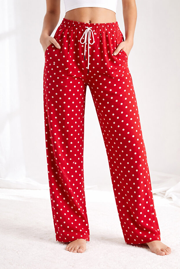 Women's Polka Dot Fleece Pajama Bottoms
