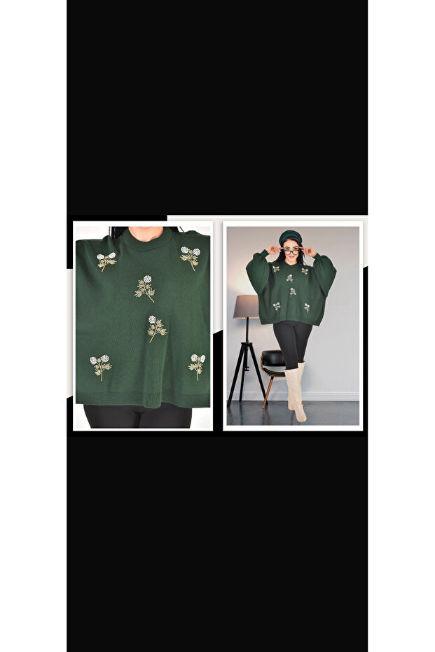 Kadın popüler oversize triko - 1