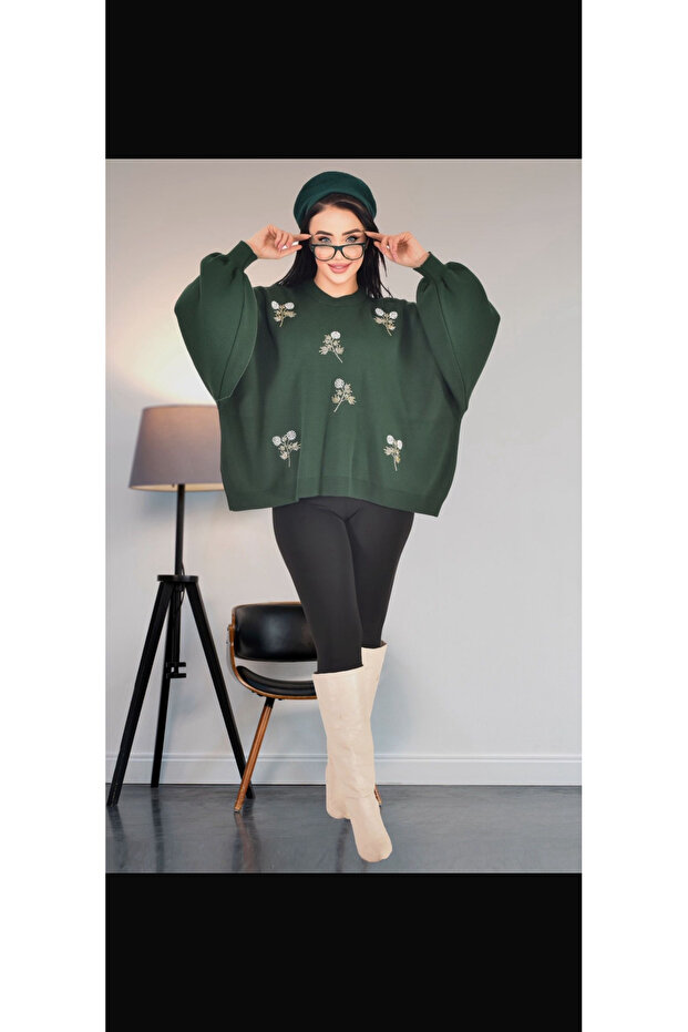 Kadın popüler oversize triko - 4