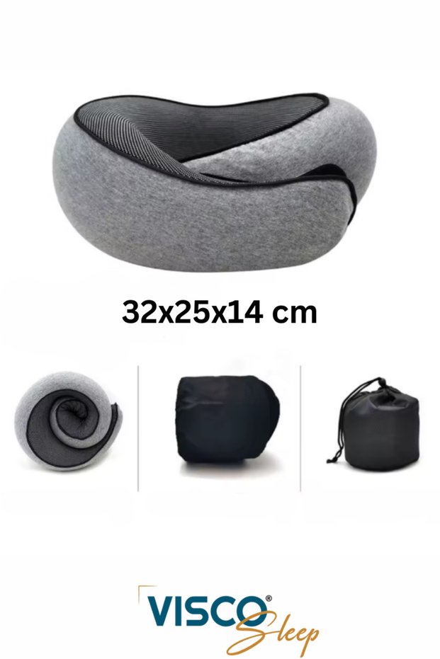 Travel Pillow Orthopedic Visco Spiral Travel Pillow 32X26X14 cm