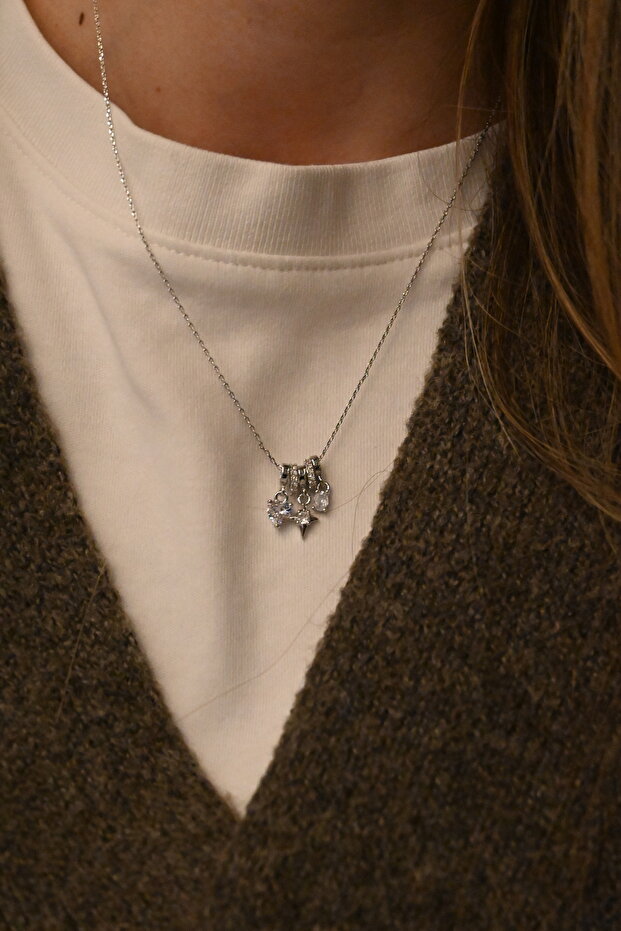 Trio çoklu charm kolye - 1