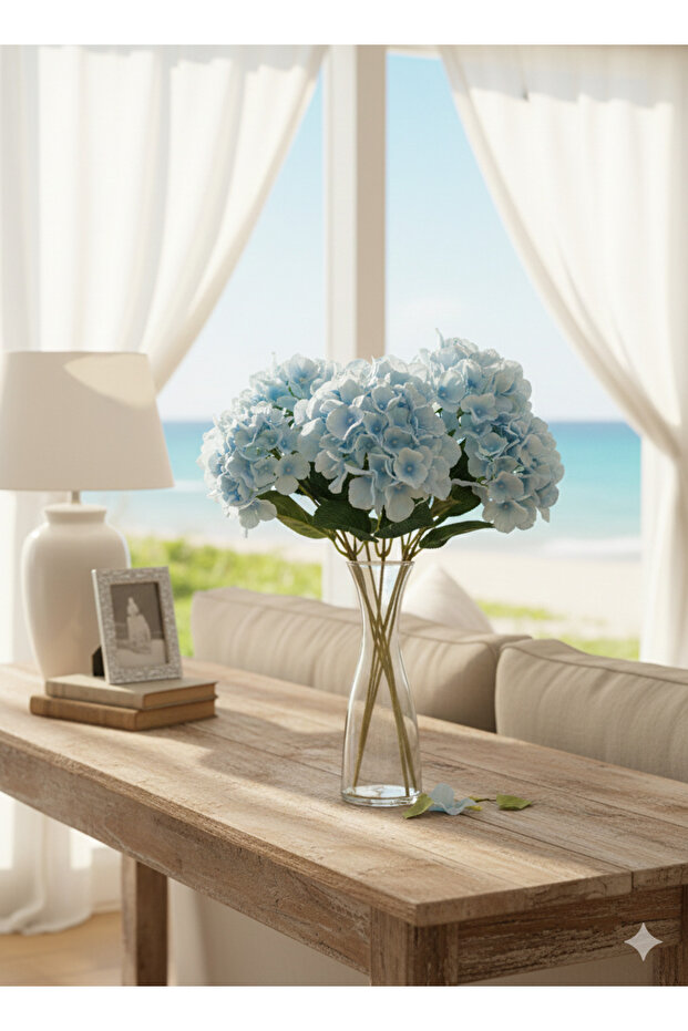 5 Dallı Açık Mavi Ortanca - 1