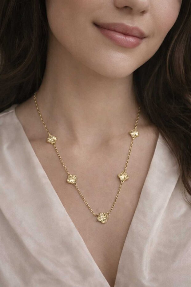 Mini yonca modeli kadın kolye - 1