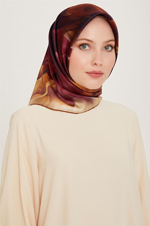 بنقشة مجردة سورا ساف حرير وشاح 9244D 15 01