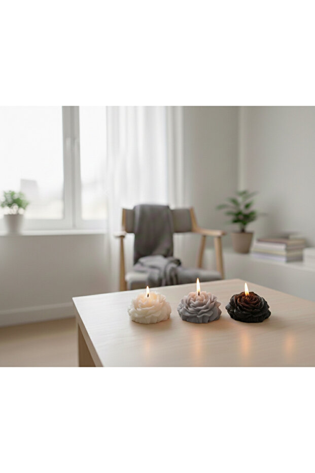 3’lü Şakayık Mum Seti - 2