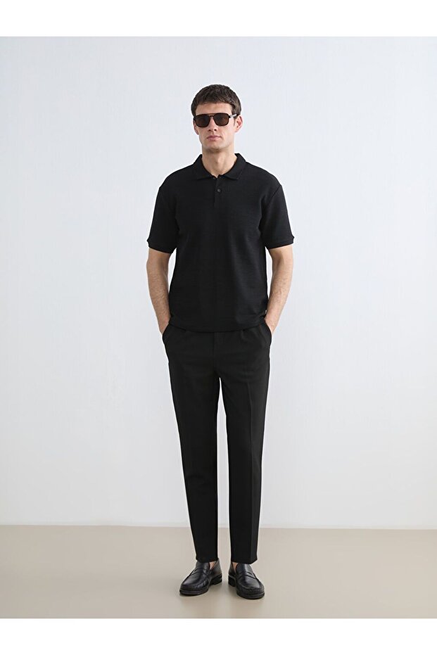 Lcw Vision Black Standard Fit Pleated Men's Trousers