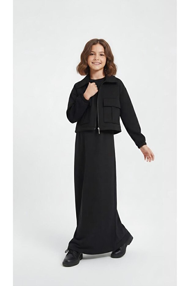 Girl's Hijab Dress with Jacket