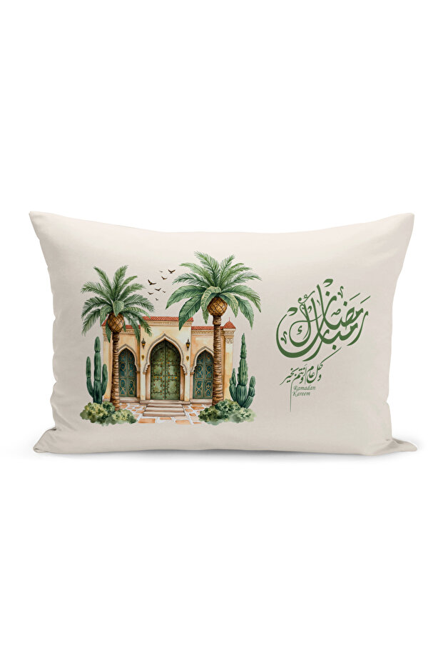 غطاء وسادة مطبوع رقميًا مزدوج الجوانب من سلسلة رمضان (غطاء سرير رمضان)