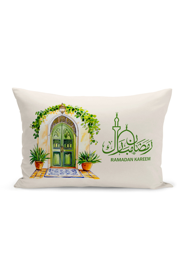 غطاء وسادة مطبوع رقميًا مزدوج الجوانب من سلسلة رمضان (غطاء سرير رمضان)