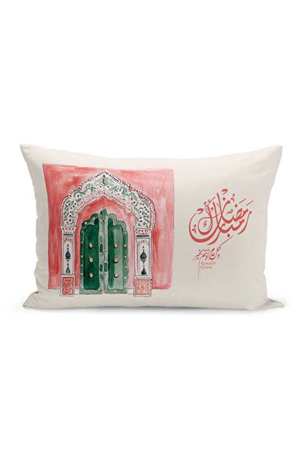 غطاء وسادة مطبوع رقميًا مزدوج الجوانب من سلسلة رمضان (غطاء سرير رمضان)