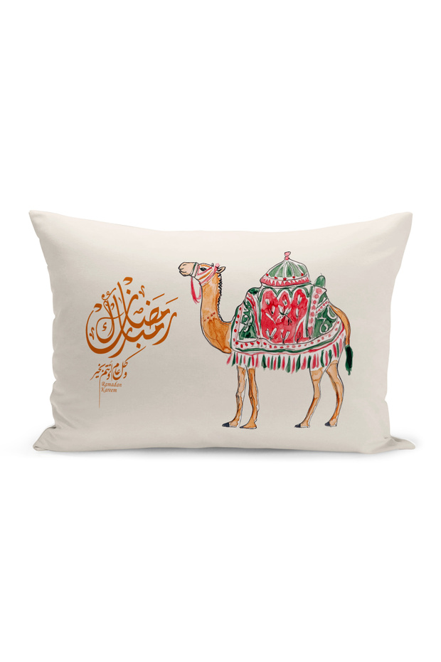 غطاء وسادة مطبوع رقميًا مزدوج الجوانب من سلسلة رمضان (غطاء سرير رمضان)