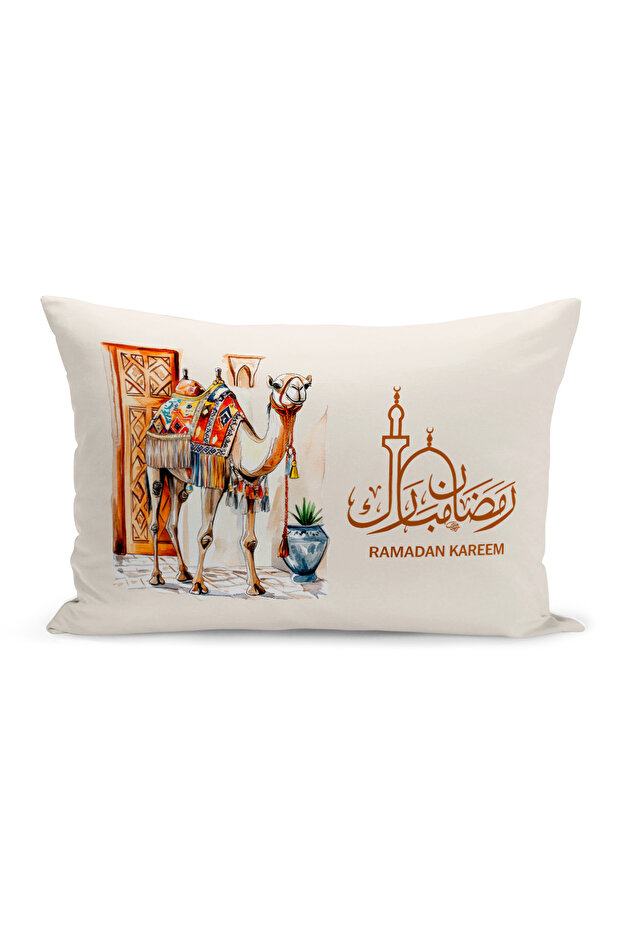 غطاء وسادة مطبوع رقميًا مزدوج الجوانب من سلسلة رمضان (غطاء سرير رمضان)