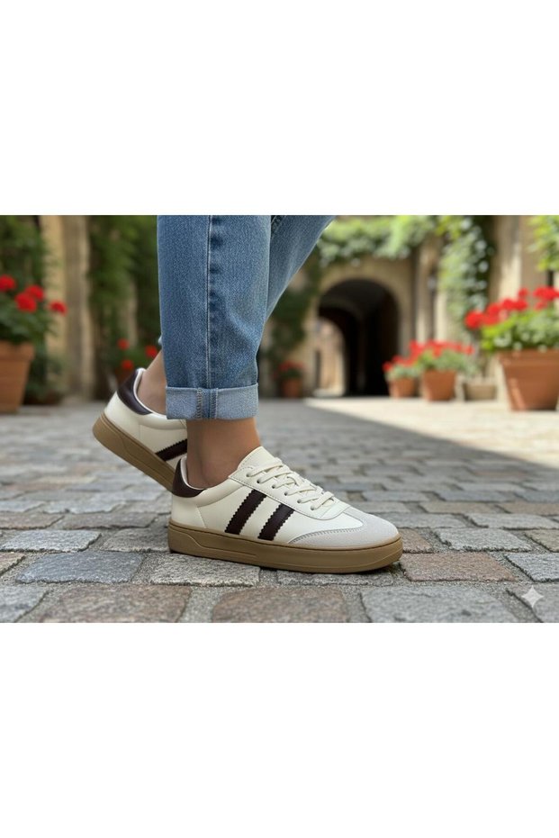Vi̇otto Sneaker Unisex Thermo Sole Soft Flexible Sports Shoes with Side Stripes and Laces