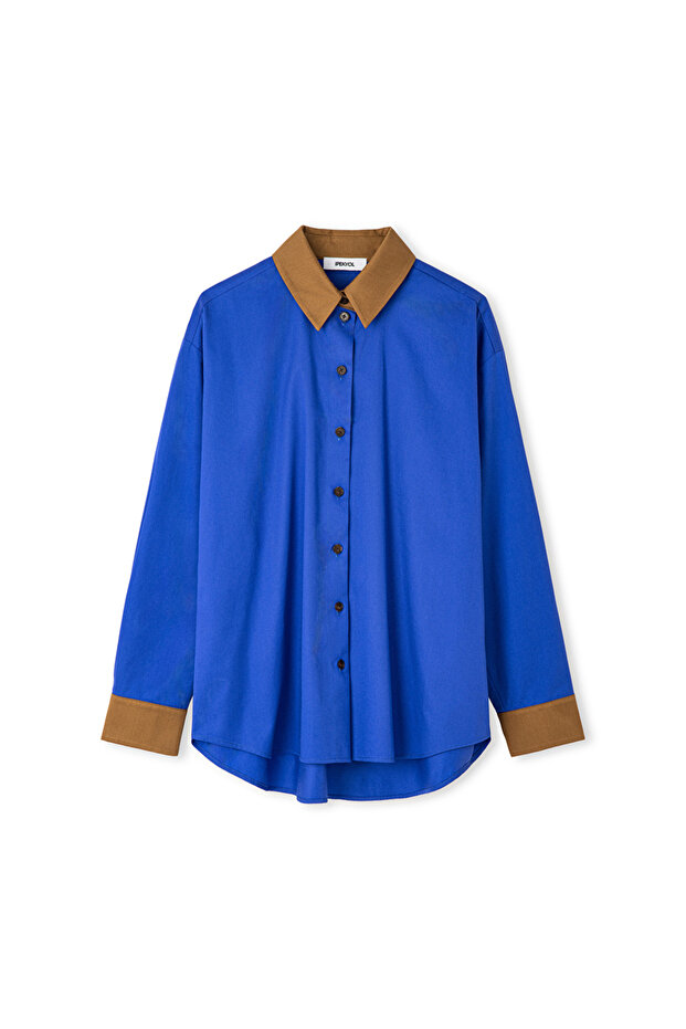 Colorblock poplin gömlek - 3