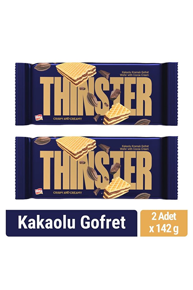 Thinster Kakaolu Kremalı Büyük Boy Gofret 142 gr x 2 adet