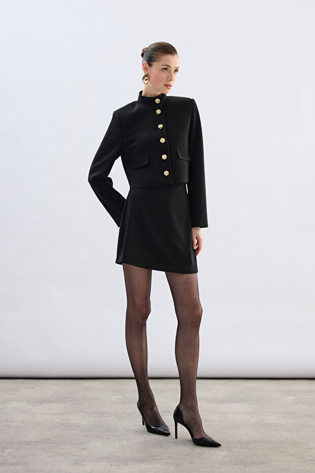 Kısa Şort Etek - Siyah - 4