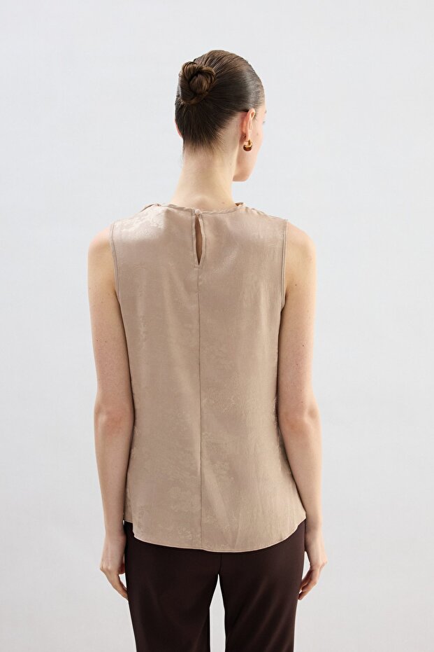 Degaje Yaka Bluz - Bej - 8