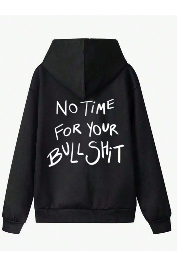 Hooded No Time Printed Sweatshirt