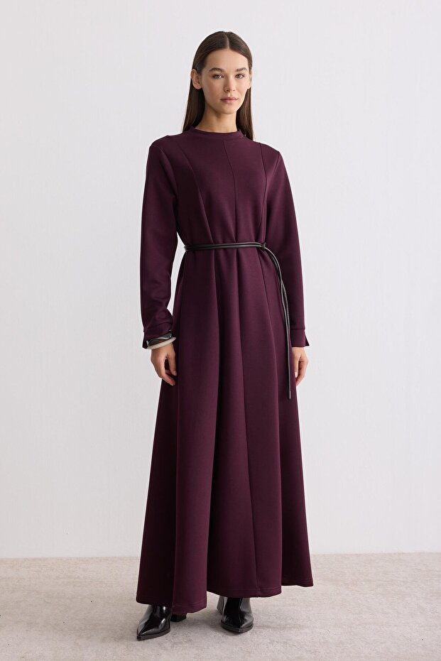 Modal Fabric A-Line Dress Plum