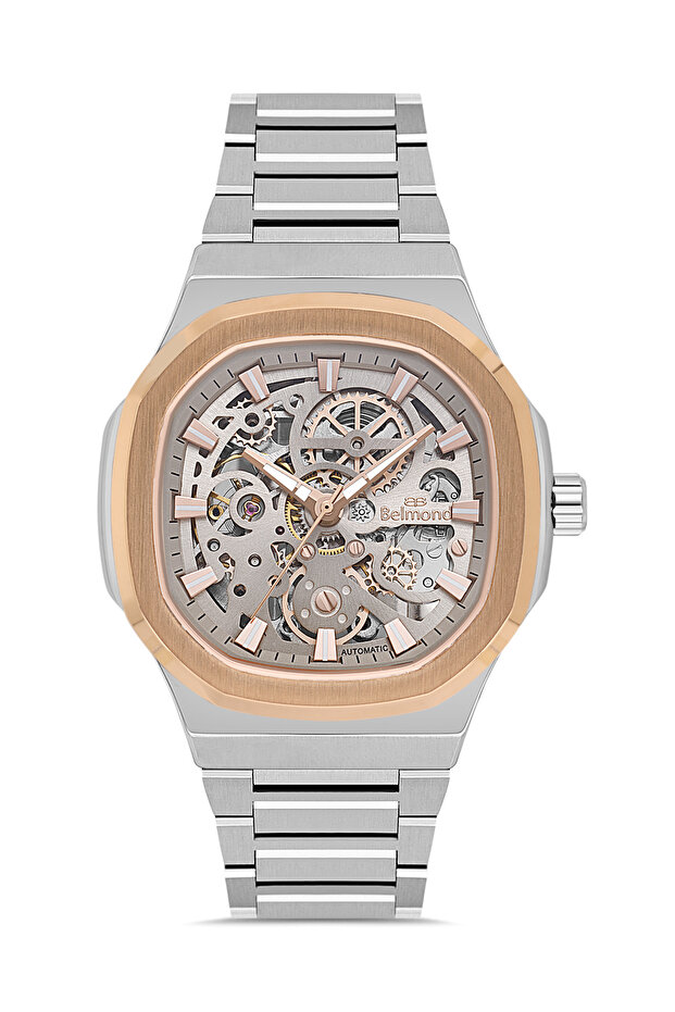 Kng1147.540 Silver & Rose Steel Cord Automatic Men's Wristwatch