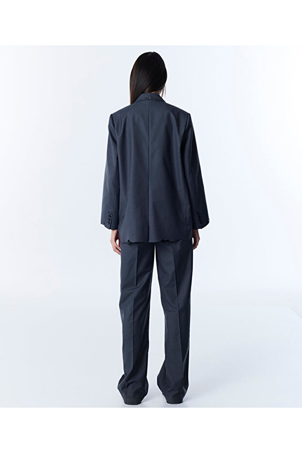 İŞLEMELİ OVERSIZE BLAZER - 8