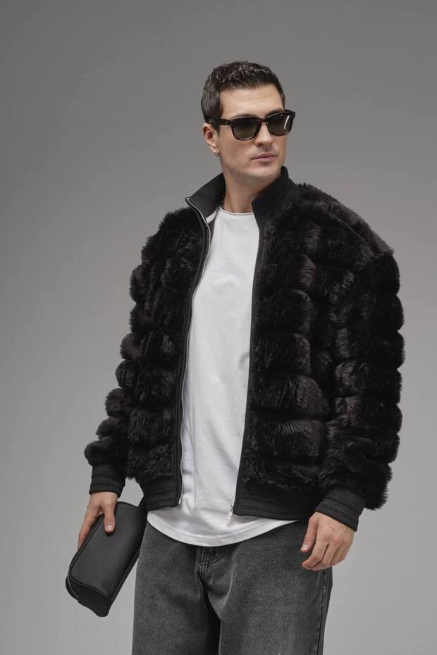 Oversize peluş mont - 1