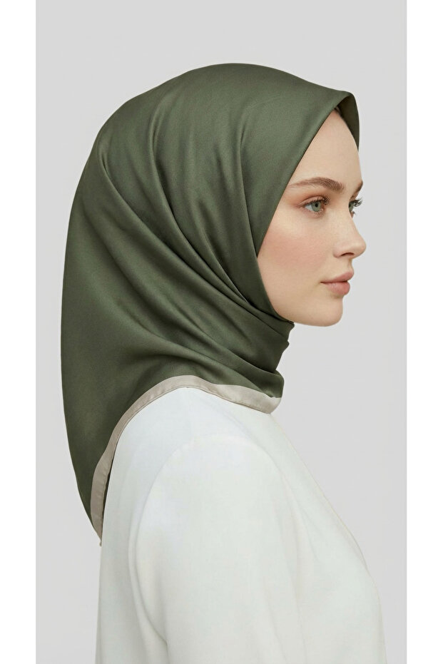 DÜZ TWİL POLYESTER EŞARP - HAKİ - 3