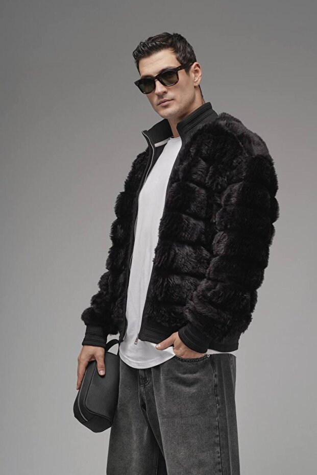 Oversize peluş mont - 4