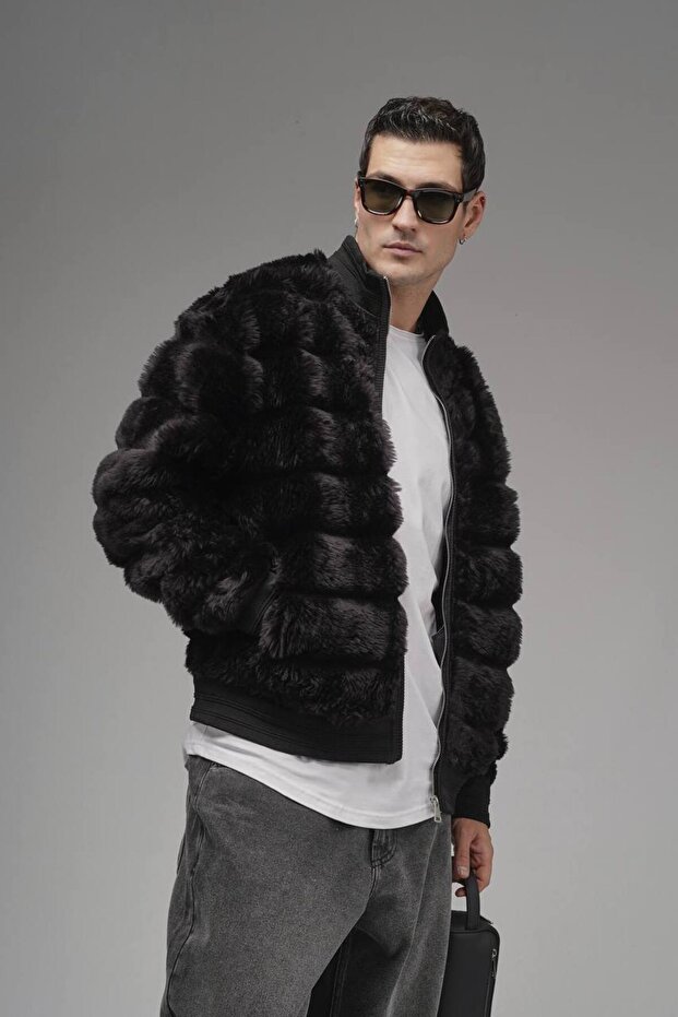 Oversize peluş mont - 5