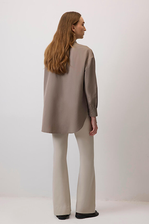 OVERSİZE FİT POPLİN GÖMLEK - 5