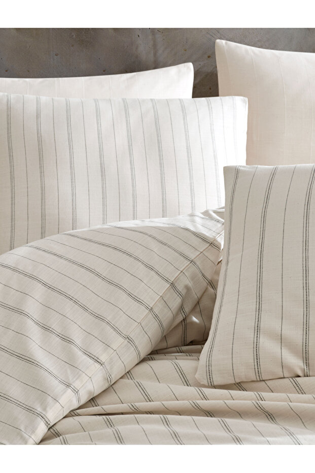 Puretouch Yarn-Dyed Natural Slub Duvet Cover Set Single Size 100% Cotton | Without Sheets