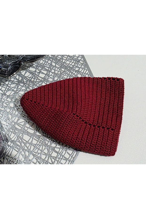 Burgundy Color Cotton Skullcap, Handmade, 100% Cotton, Prayer Skullcap 03Pamukbordo