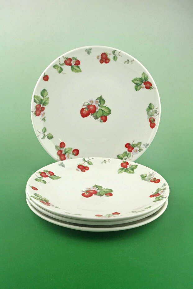 Strawberry 4-Piece Porcelain Cake Plate