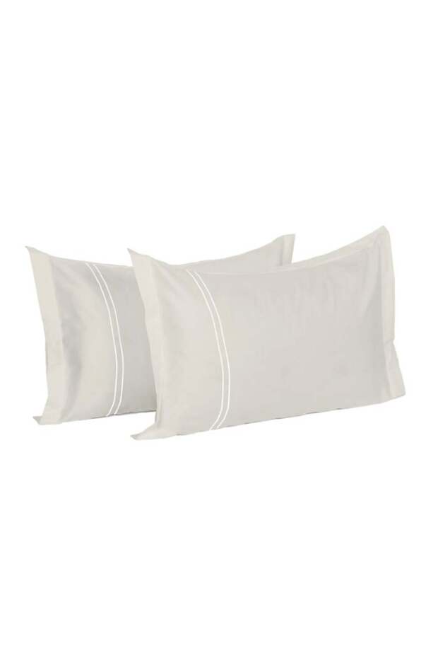 100% Cotton -250 TC Serenity Solids Pack of 2 Pillow covers (50 x 75 cms)- Silver Gr
