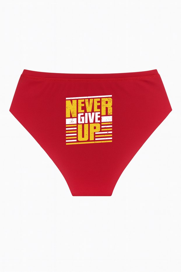 Women's Red High Waist Slogan Slip Panties Special for Lovers