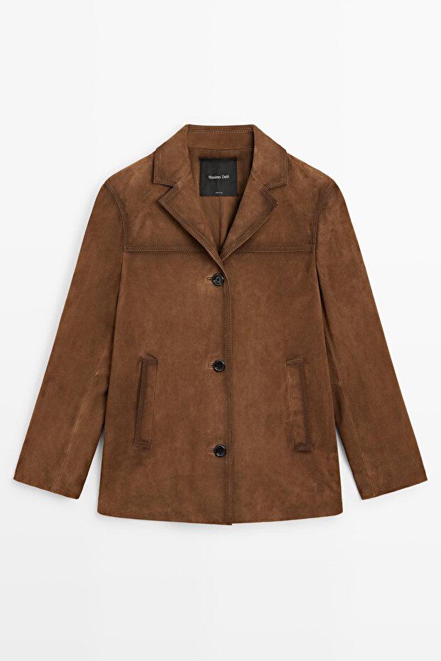 Cepli süet deri blazer - 5