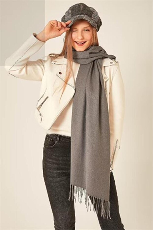 Women's Soft Textured Tassel Shawl Nbaks045