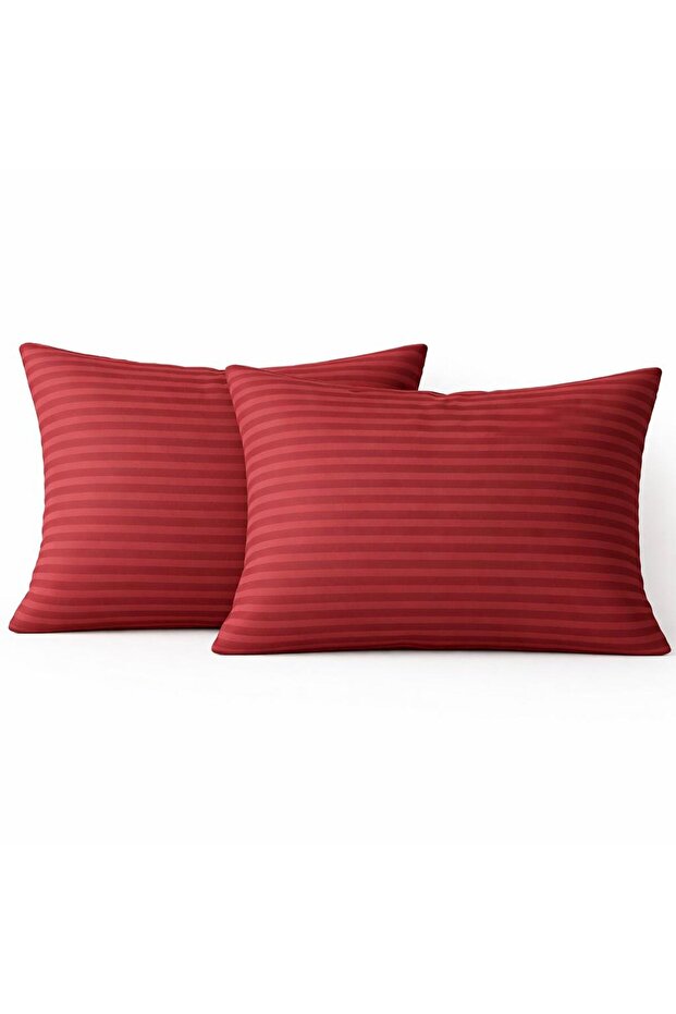 100% Cotton Satin 2-Piece Burgundy Pillowcase 50*70