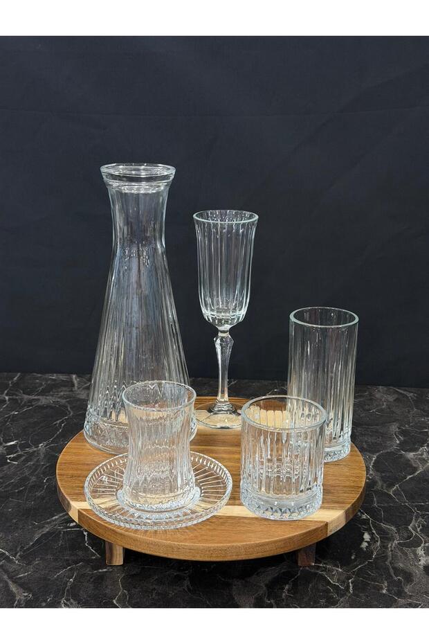 31 Piece Glass Cup Set – Wine Decanter, Tall Glasses, Short Glasses, Goblet and Tea Set - 31 Piece Dowry Set