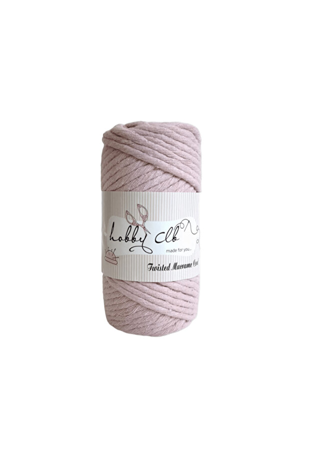 Taranabilir Macrame Cord 250 Gr 75 m 3.5 mm Powder Pink