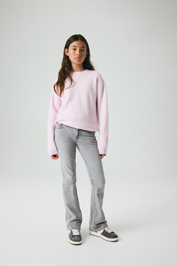 Flared Leg Low Jeans - 1