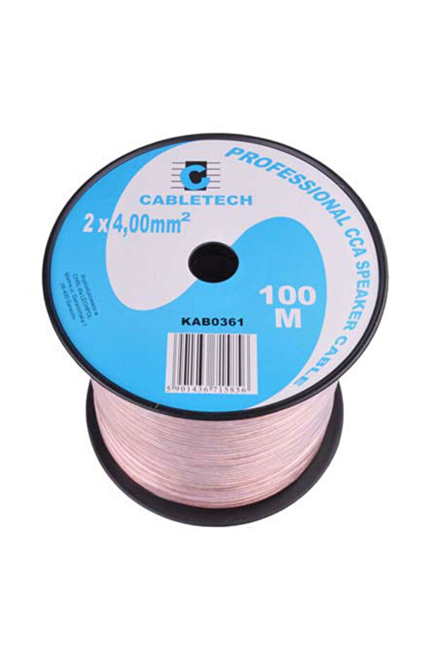 Transparent Speaker Cable 2x4mm Roll 100m - 1