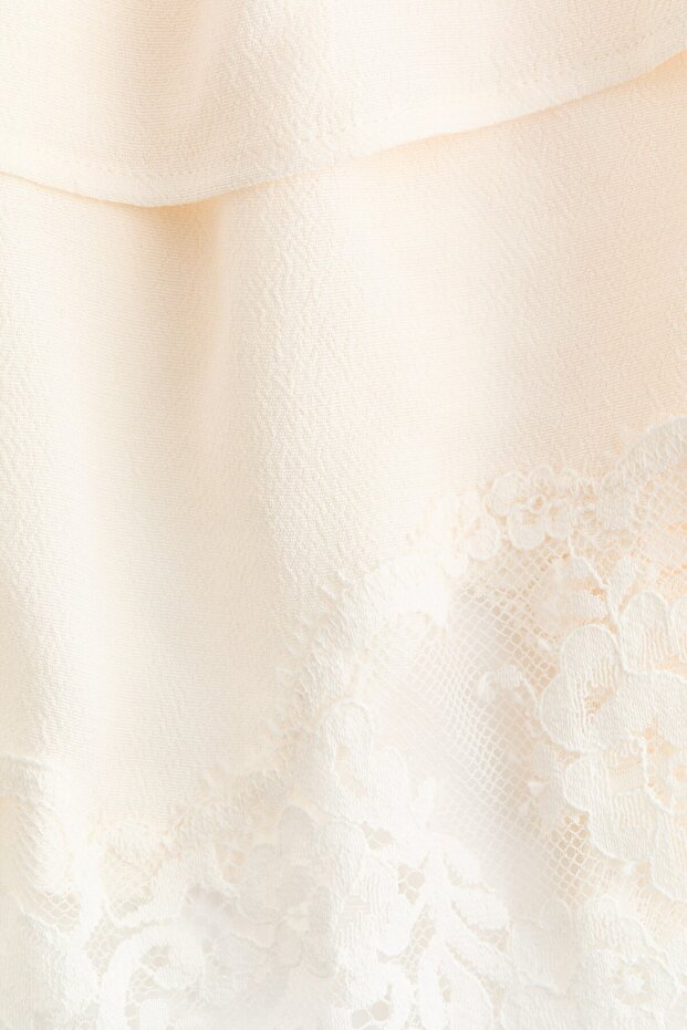 Dantel Şeritli Pijama Üstü - 6