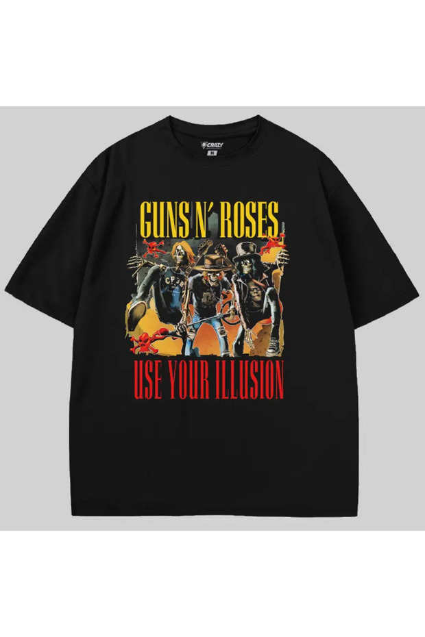 تي شيرت Guns N Roses Use Your Illusion قصة فضفاضة