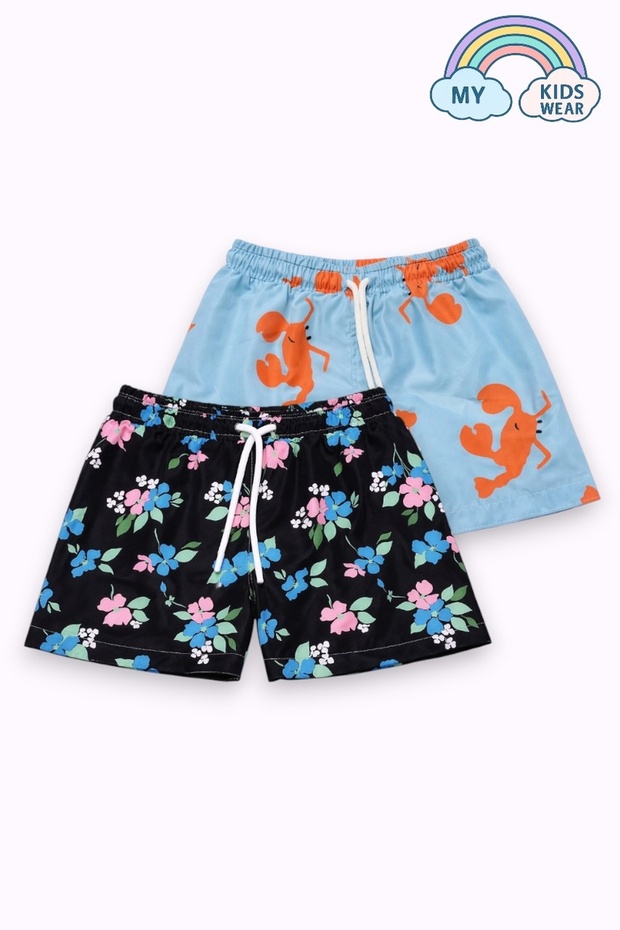 Boy's Gradient Patterned Swim Shorts Set of 2, Ages 3-16, 12420