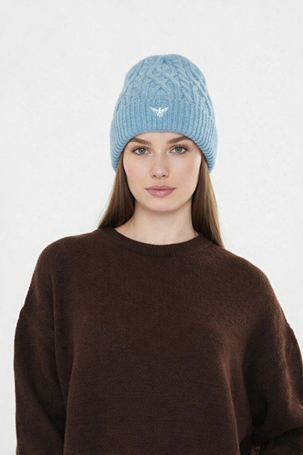 Unisex Hair Braid Patterned Knitwear Beanie