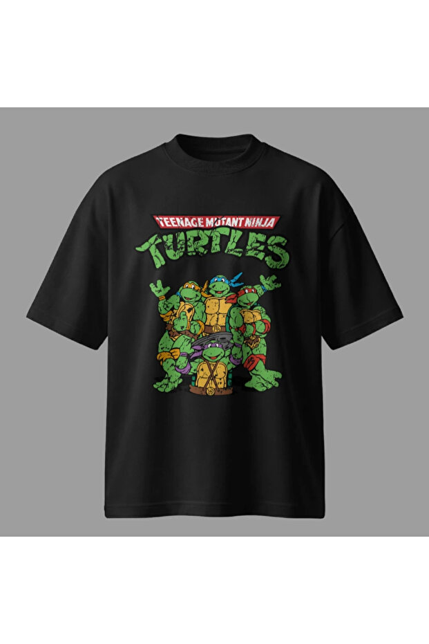 Ninja Turtles Group Logo Oversize Tişört - 2